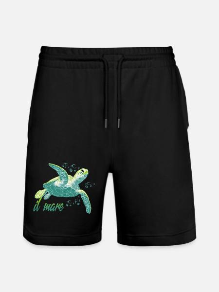 Il mare - Sea Turtle Ocean - Stanley/Stella Trainer Unisex Organic Jogging Shorts - black