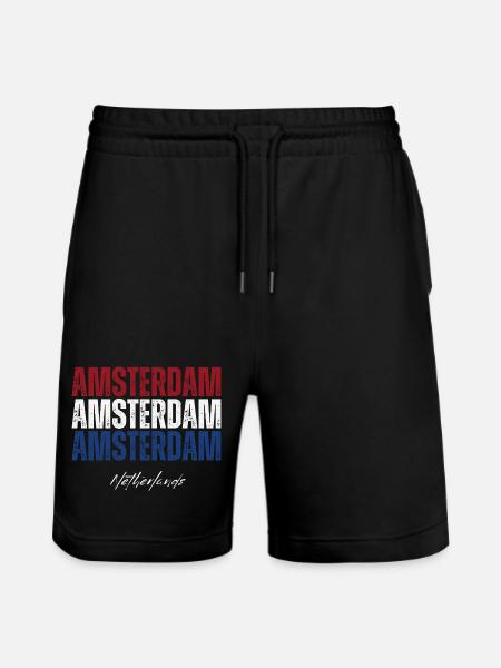 Amsterdam Netherlands, I love Holland - Stanley/Stella Trainer Unisex Organic Jogging Shorts - black