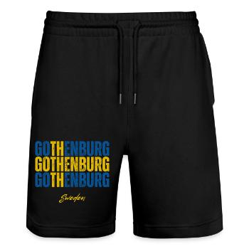 Göteborg, Suède, j’adore la Suède - Short de jogging bio TRAINER Stanley/Stella unisexe - noir - Devant - Nik (191cm) & Marisol (170cm)