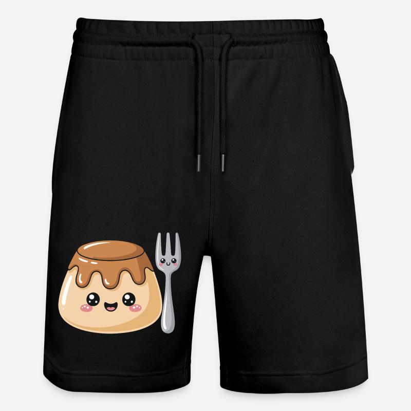 Pudding with fork - Stanley/Stella Trainer Unisex Organic Jogging Shorts - black