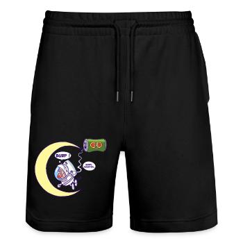 Astronaut und Bier - Stanley/Stella Unisex Bio Joggingshorts Trainer  - Schwarz - Vorne - Nik (191cm) & Marisol (170cm)