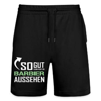 So gut kann nur ein Barbier aussehen - Stanley/Stella Unisex Bio Joggingshorts Trainer  - Schwarz - Vorne - Nik (191cm) & Marisol (170cm)