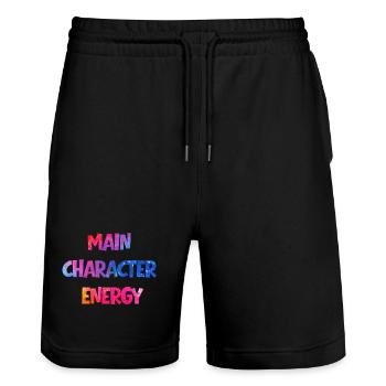 Main Character Energy Colorful - Stanley/Stella Trainer Unisex Organic Jogging Shorts - black - Front - Nik (191cm) & Marisol (170cm)