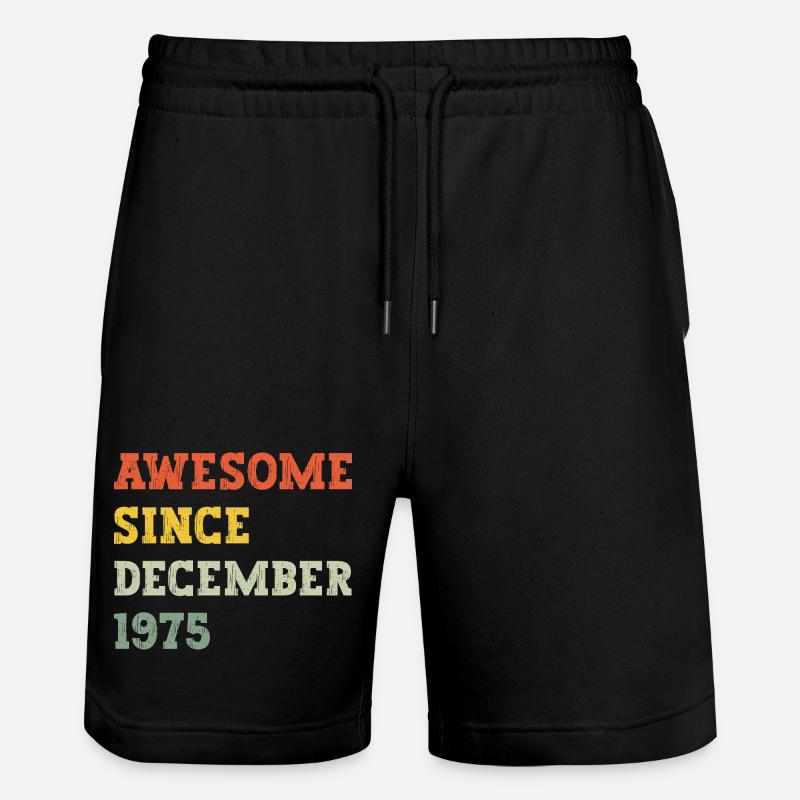 1975 Décembre Cadeau d’anniversaire - Short de jogging bio TRAINER Stanley/Stella unisexe - noir