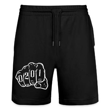 Essen Ruhrpott 0201 Vorwahl Tasche - Stanley/Stella Unisex Bio Joggingshorts Trainer  - Schwarz - Vorne - Nik (191cm) & Marisol (170cm)