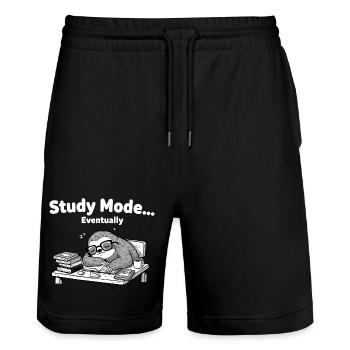 Schlafmodus Sloth am Schreibtisch - Stanley/Stella Unisex Bio Joggingshorts Trainer  - Schwarz - Vorne - Nik (191cm) & Marisol (170cm)