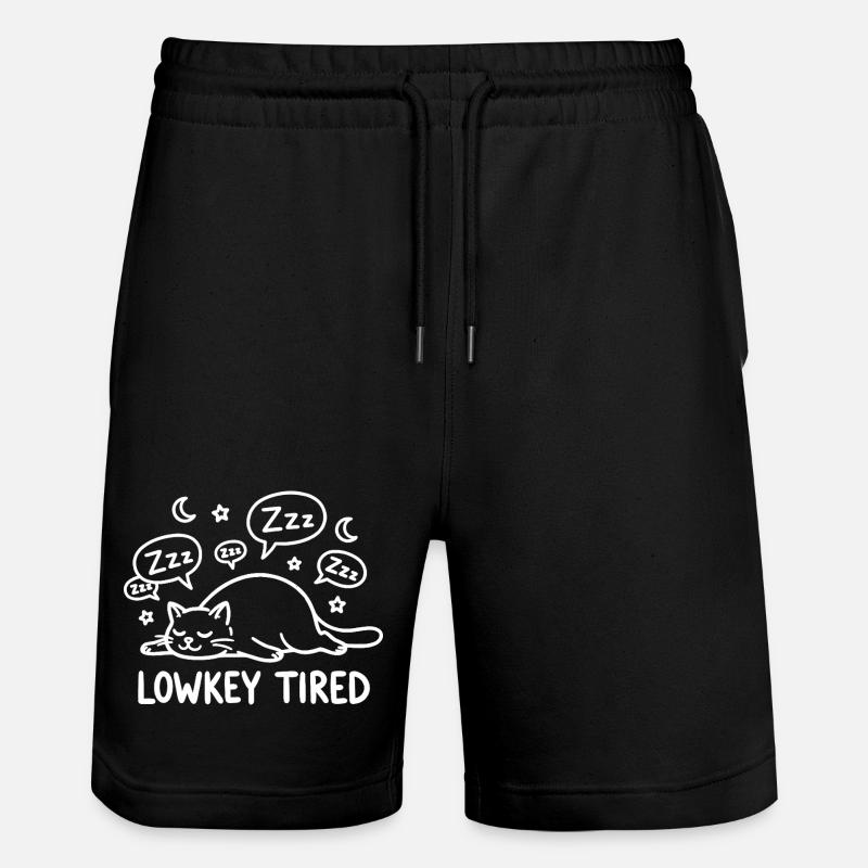 Lowkey Tired Sleeping Cat - Stanley/Stella Trainer Unisex Organic Jogging Shorts - black