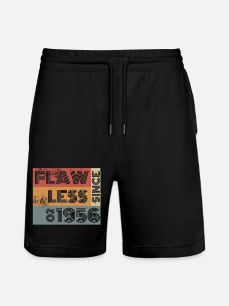 70th Birthday Flawless since 02/1956 - Stanley/Stella Trainer Unisex Organic Jogging Shorts - black
