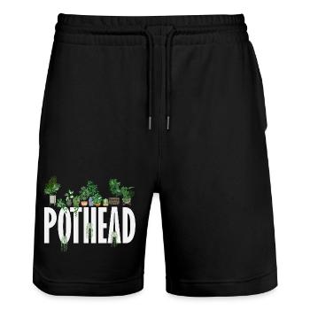 Plant Lovers Plants Gardeners Gardening - Stanley/Stella Trainer Unisex Organic Jogging Shorts - black - Front - Nik (191cm) & Marisol (170cm)