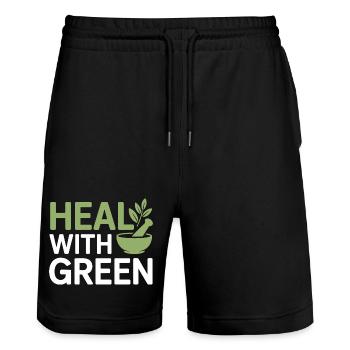 Certified Clinical Botanical Wellness Expert - Stanley/Stella Trainer Unisex Organic Jogging Shorts - black - Front - Nik (191cm) & Marisol (170cm)