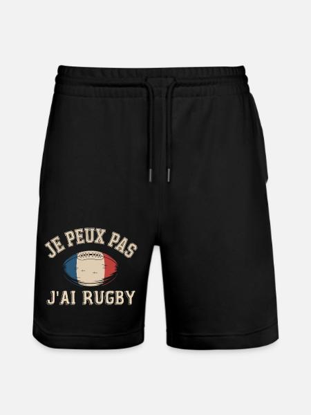 I can't I have rugby - Stanley/Stella Trainer Unisex Organic Jogging Shorts - black