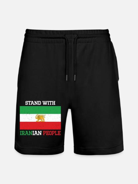 Stand mit dem iranischen Volksemblem - Stanley/Stella Unisex Bio Joggingshorts Trainer  - Schwarz