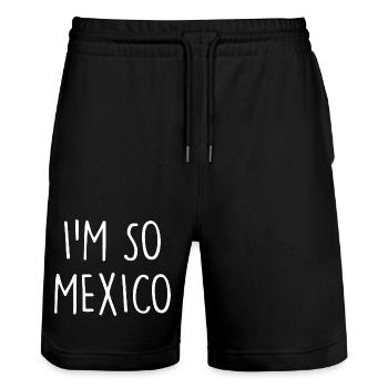 Mexico Mexiko - Stanley/Stella Trainer Unisex Organic Jogging Shorts - black - Front - Nik (191cm) & Marisol (170cm)