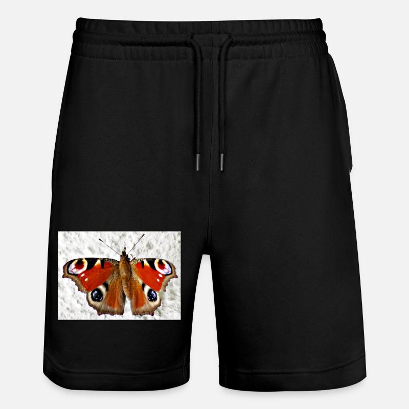 Peacock Eye Butterfly Pattern - Stanley/Stella Trainer Unisex Organic Jogging Shorts - black