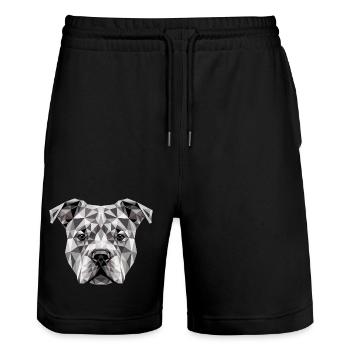 Pitbull Bulldog Pittie American Pitbull Terrier - Short de jogging bio TRAINER Stanley/Stella unisexe - noir - Devant - Nik (191cm) & Marisol (170cm)