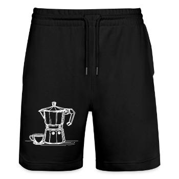 Bialetti - Stanley/Stella Trainer Unisex Organic Jogging Shorts - black - Front - Nik (191cm) & Marisol (170cm)