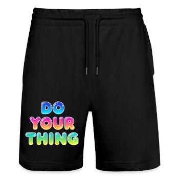 Do Your Thing Motivations Statement Style - Stanley/Stella Trainer Unisex Organic Jogging Shorts - black - Front - Nik (191cm) & Marisol (170cm)