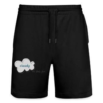 cloudy_person - Stanley/Stella Unisex Bio Joggingshorts Trainer  - Schwarz - Vorne - Nik (191cm) & Marisol (170cm)