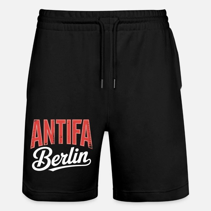 Antifa Berlin - T-shirt antifasciste - Short de jogging bio TRAINER Stanley/Stella unisexe - noir