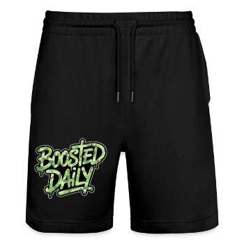 Boosted Daily for JDM Tuning Fans Turbo Scene - Stanley/Stella Trainer Unisex Organic Jogging Shorts - black - Front - Nik (191cm) & Marisol (170cm)