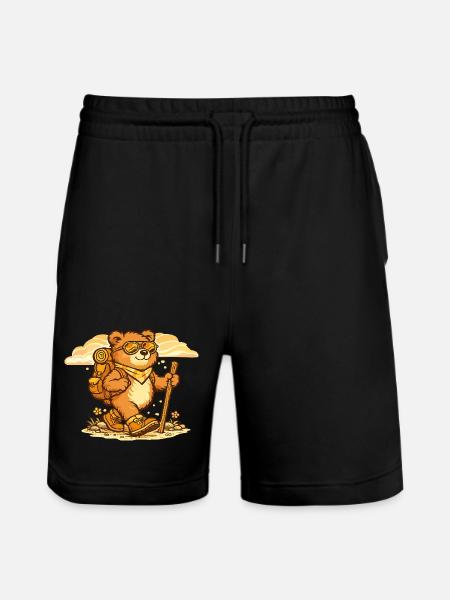 Wanderbär on a discovery tour - Stanley/Stella Trainer Unisex Organic Jogging Shorts - black