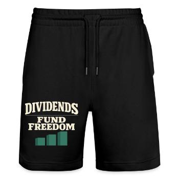 Long-term investor buys and holds - Stanley/Stella Trainer Unisex Organic Jogging Shorts - black - Front - Nik (191cm) & Marisol (170cm)