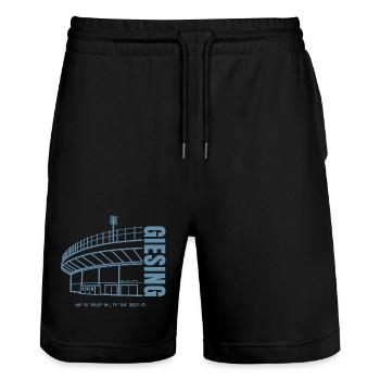 Stadion Print Grünwalder - Stanley/Stella Unisex Bio Joggingshorts Trainer  - Schwarz - Vorne - Nik (191cm) & Marisol (170cm)