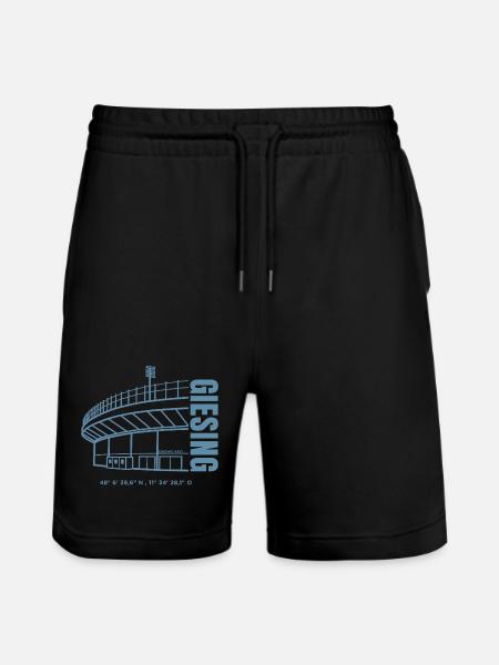 Stadion Print Grünwalder - Stanley/Stella Unisex Bio Joggingshorts Trainer - Schwarz