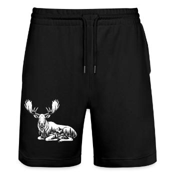 Élan - Short de jogging bio TRAINER Stanley/Stella unisexe - noir - Devant - Nik (191cm) & Marisol (170cm)