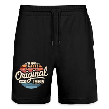 Légendaire depuis mai 1983 – Retro Vintage 1983 - Short de jogging bio TRAINER Stanley/Stella unisexe - noir - Devant - Nik (191cm) & Marisol (170cm)
