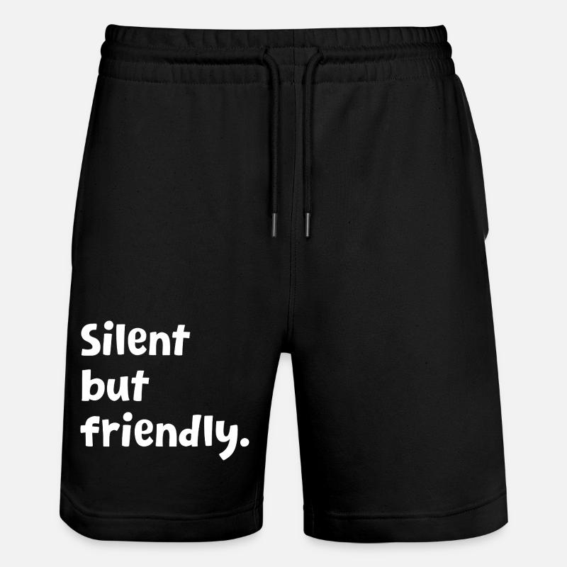 Introvert - Funny Introvert Design - Sarcastic - Stanley/Stella Trainer Unisex Organic Jogging Shorts - black