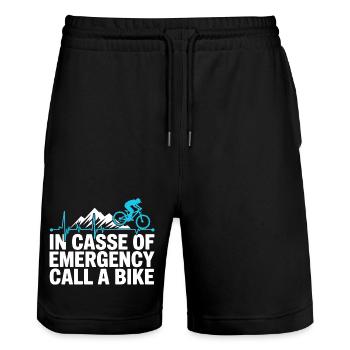 VTT, Descente, Action du cyclisme - Short de jogging bio TRAINER Stanley/Stella unisexe - noir - Devant - Nik (191cm) & Marisol (170cm)