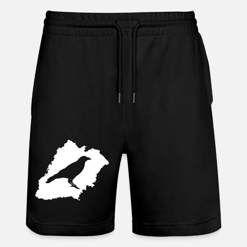 Kiersper Rauk avec blanc Stadtsillhouette - Short de jogging bio TRAINER Stanley/Stella unisexe - noir