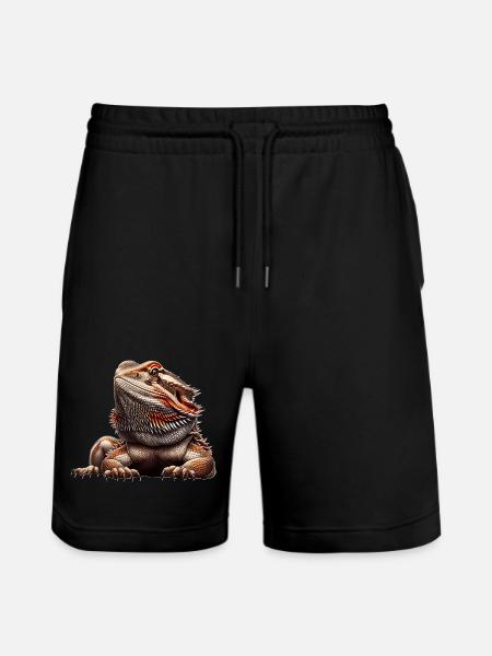Bearded dragon - Stanley/Stella Trainer Unisex Organic Jogging Shorts - black