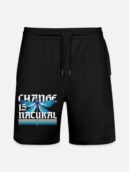 Libelle Libellen Change Is Natural - Stanley/Stella Unisex Bio Joggingshorts Trainer - Schwarz