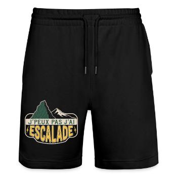 Escalade J’peux pas - Short de jogging bio TRAINER Stanley/Stella unisexe - noir - Devant - Nik (191cm) & Marisol (170cm)