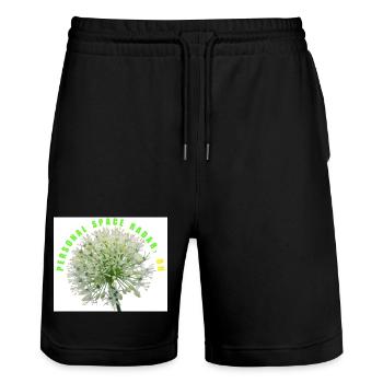 Personal Space Radar On Funny Garlic Flower  - Stanley/Stella Trainer Unisex Organic Jogging Shorts - black - Front - Nik (191cm) & Marisol (170cm)
