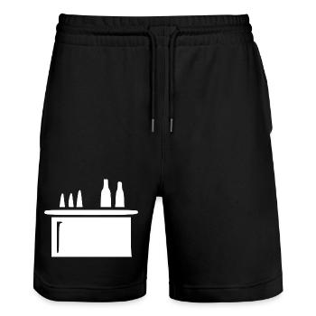 Bar Cocktail Bar Gastronomie Barman de cadeaux - Short de jogging bio TRAINER Stanley/Stella unisexe - noir - Devant - Nik (191cm) & Marisol (170cm)