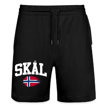 Norway Vacation Norge Fjords Travel Scandinavian - Stanley/Stella Unisex Bio Joggingshorts Trainer  - Schwarz - Vorne - Nik (191cm) & Marisol (170cm)