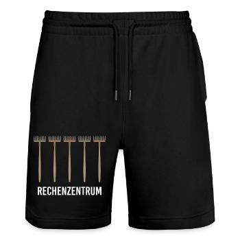Rechenzentrum Gärtner Garten Gartenarbeit - Stanley/Stella Unisex Bio Joggingshorts Trainer  - Schwarz - Vorne - Nik (191cm) & Marisol (170cm)