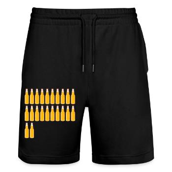 22 Bierflaschen - Bier - 22 Jahre - 22. Geburtstag - Stanley/Stella Unisex Bio Joggingshorts Trainer  - Schwarz - Vorne - Nik (191cm) & Marisol (170cm)