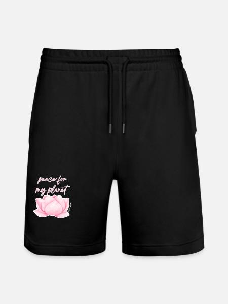 Lotus Peace - Stanley/Stella Unisex Bio Joggingshorts Trainer - Schwarz