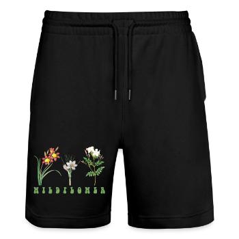 Fleur - Short de jogging bio TRAINER Stanley/Stella unisexe - noir - Devant - Nik (191cm) & Marisol (170cm)