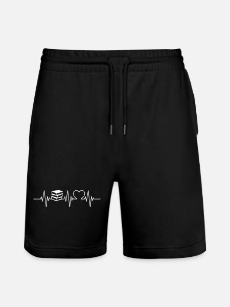 Reading book heartbeat books - Stanley/Stella Trainer Unisex Organic Jogging Shorts - black