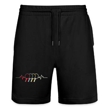 T-shirt de tennis de table Heartbeat pour tennis de table - Short de jogging bio TRAINER Stanley/Stella unisexe - noir - Devant - Nik (191cm) & Marisol (170cm)