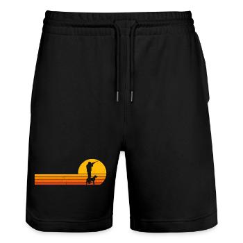 hunter hunting sunrise hunting dog t-shirt - Stanley/Stella Trainer Unisex Organic Jogging Shorts - black - Front - Nik (191cm) & Marisol (170cm)