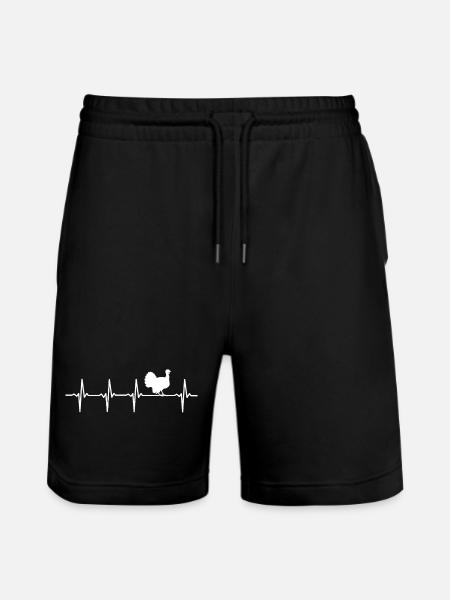 turkey heartbeat turkey - Stanley/Stella Trainer Unisex Organic Jogging Shorts - black