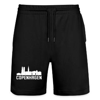 Skyline de Copenhague - Short de jogging bio TRAINER Stanley/Stella unisexe - noir - Devant - Nik (191cm) & Marisol (170cm)