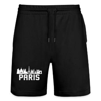 Horizon de Paris - Short de jogging bio TRAINER Stanley/Stella unisexe - noir - Devant - Nik (191cm) & Marisol (170cm)