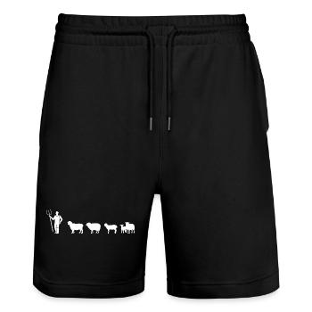 I sheep my followers - Stanley/Stella Trainer Unisex Organic Jogging Shorts - black - Front - Nik (191cm) & Marisol (170cm)